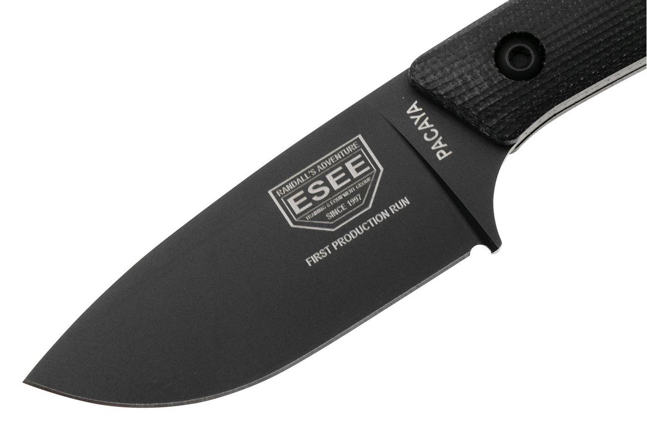 ESEE Pacaya ESEE-PACAYA3V-B Black Canvas Micarta, vaststaand mes