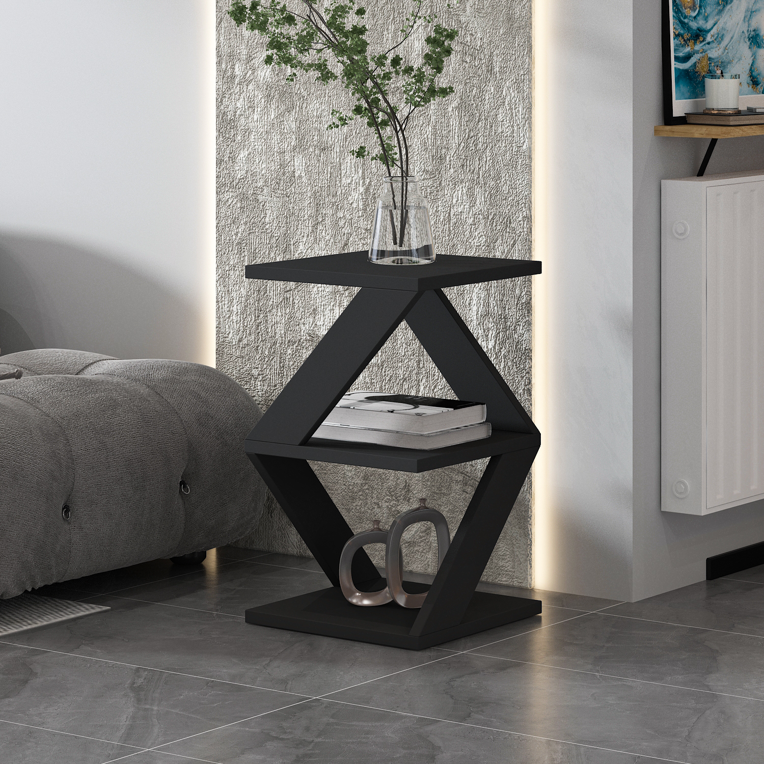 Beistelltisch - grau - 54,2 cm hoch