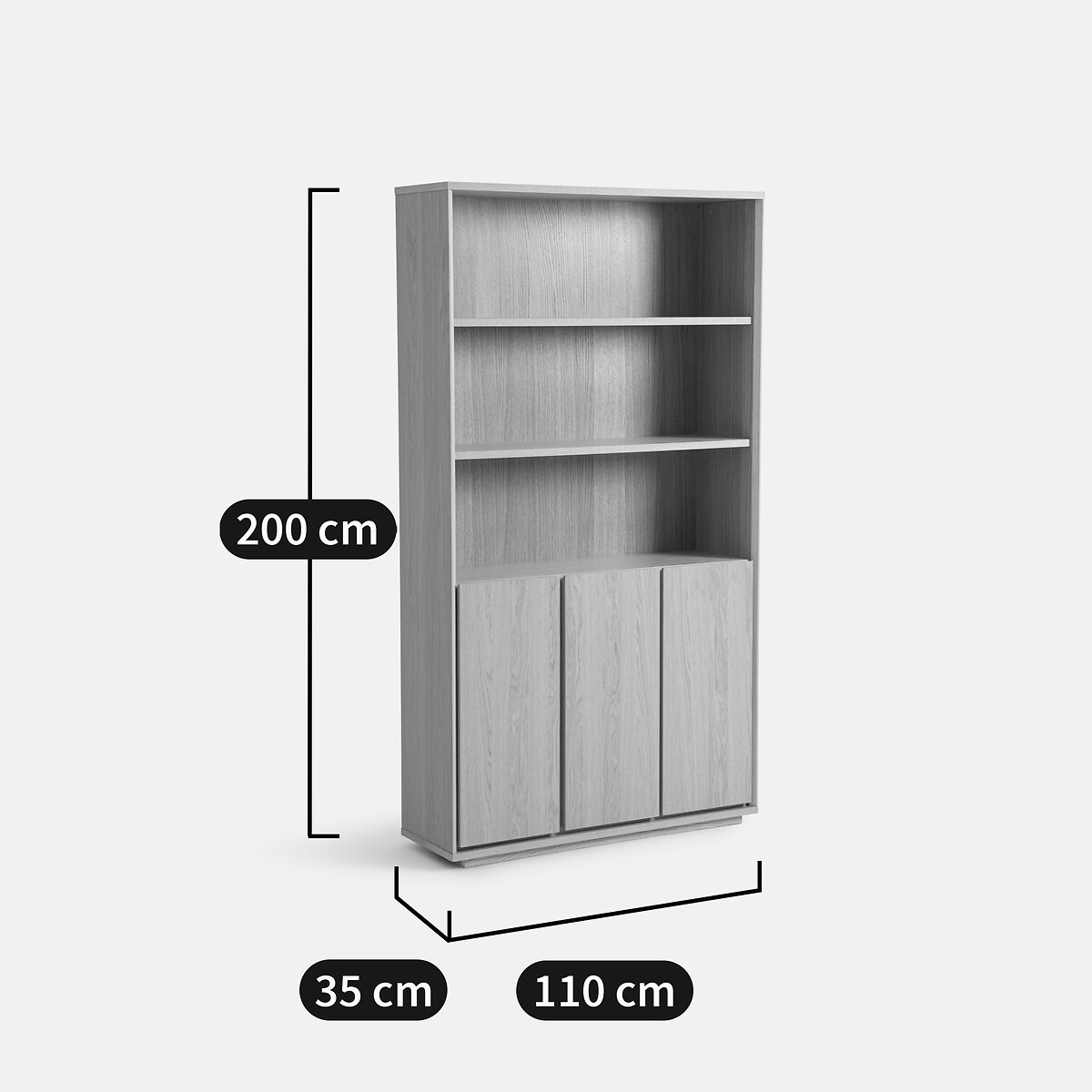 LA REDOUTE INTERIEURS<br>Estante com 3 nichos e 3 portas, Norrem