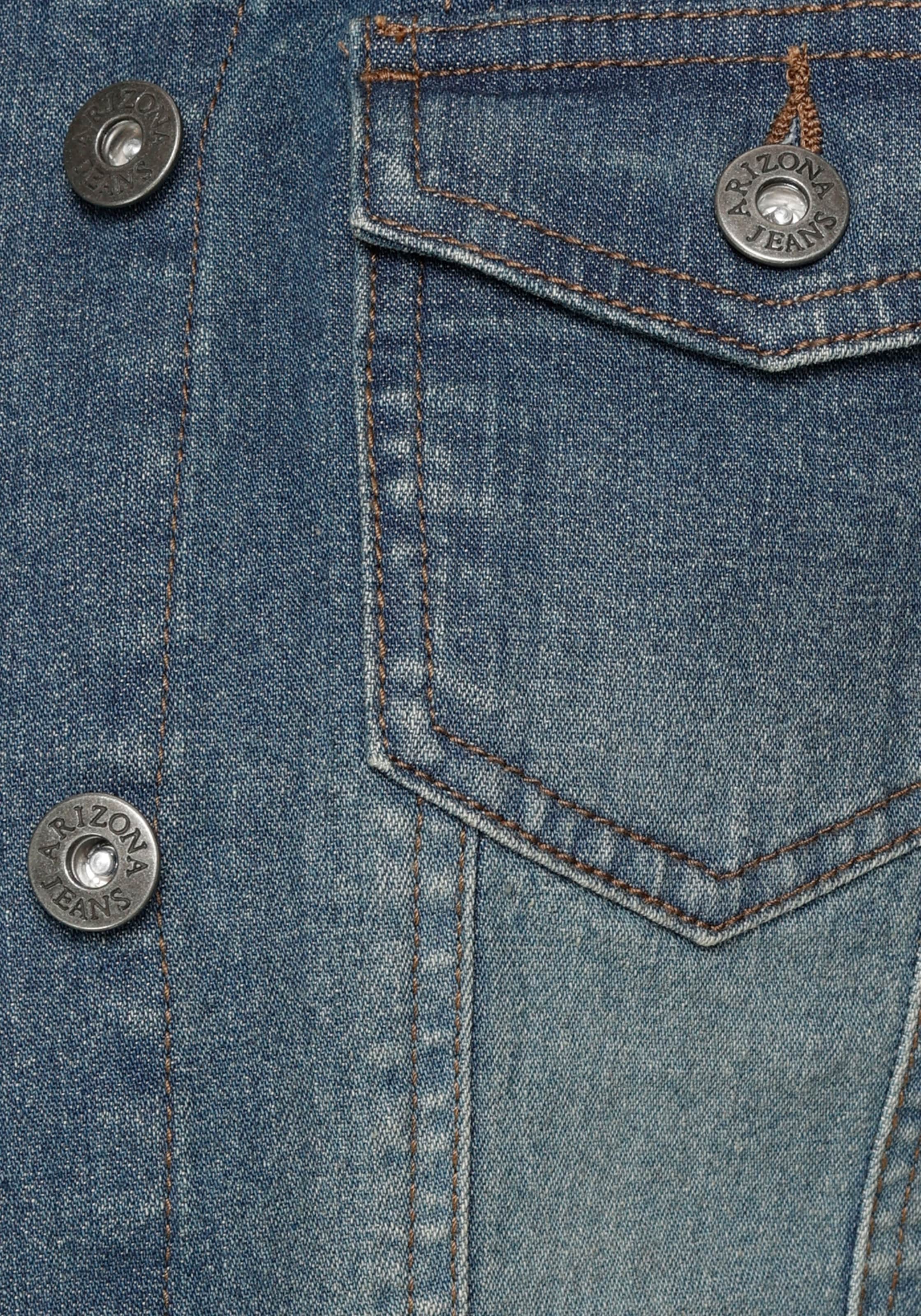 Arizona Jeansjacke aus Baumwollmischung,  figurbetont,  kurz geschnitten