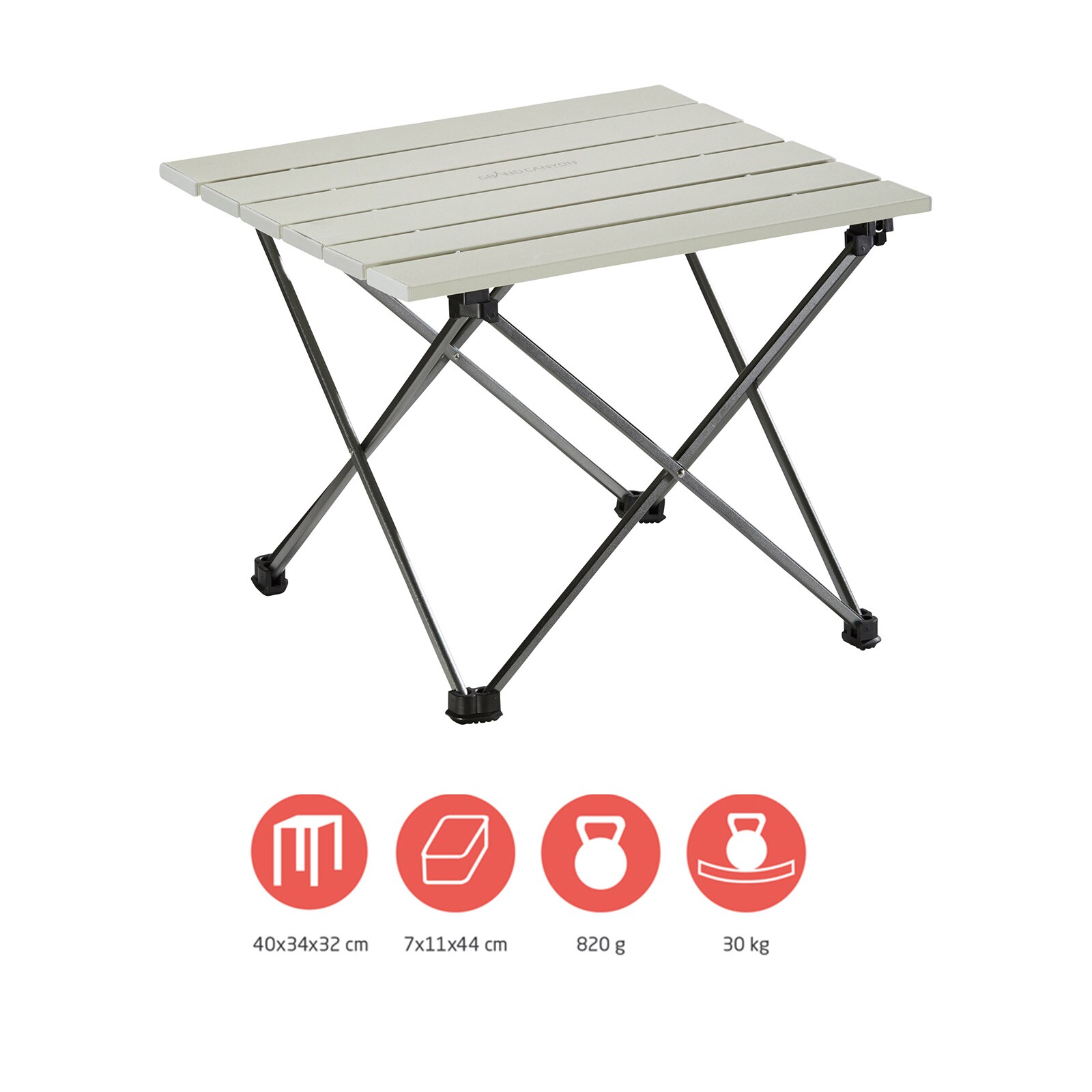 GRAND CANYON Tucket Mini Alu Rolltisch Camping Beistell Falt Tisch Leicht Bivy