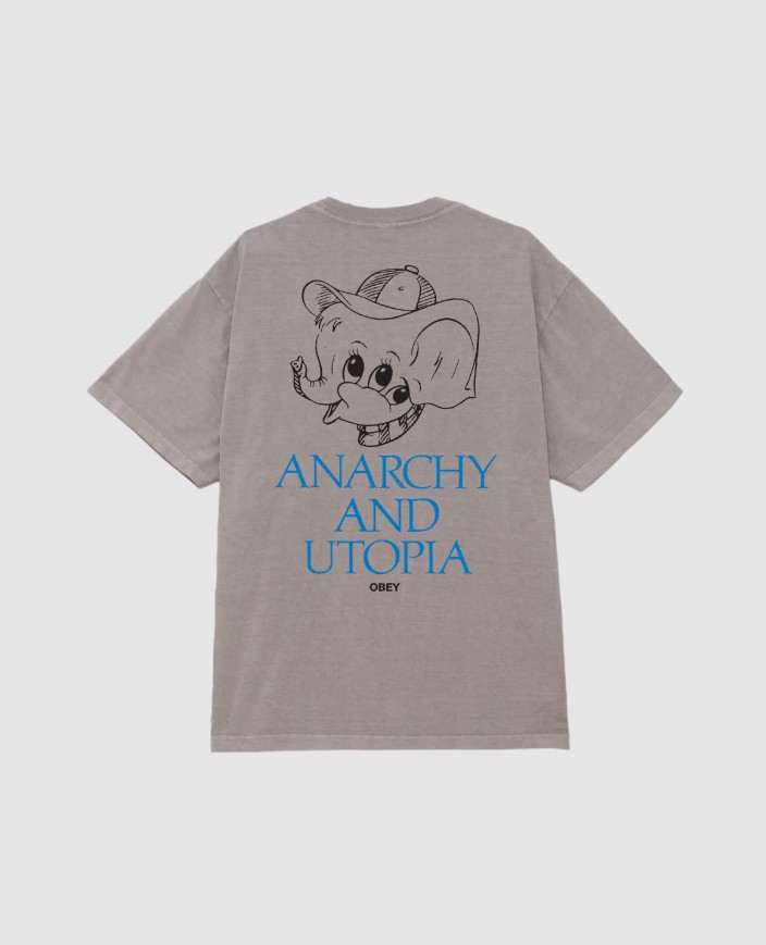 Obey Obey Anarchy & Utopia Tee Silver Grey