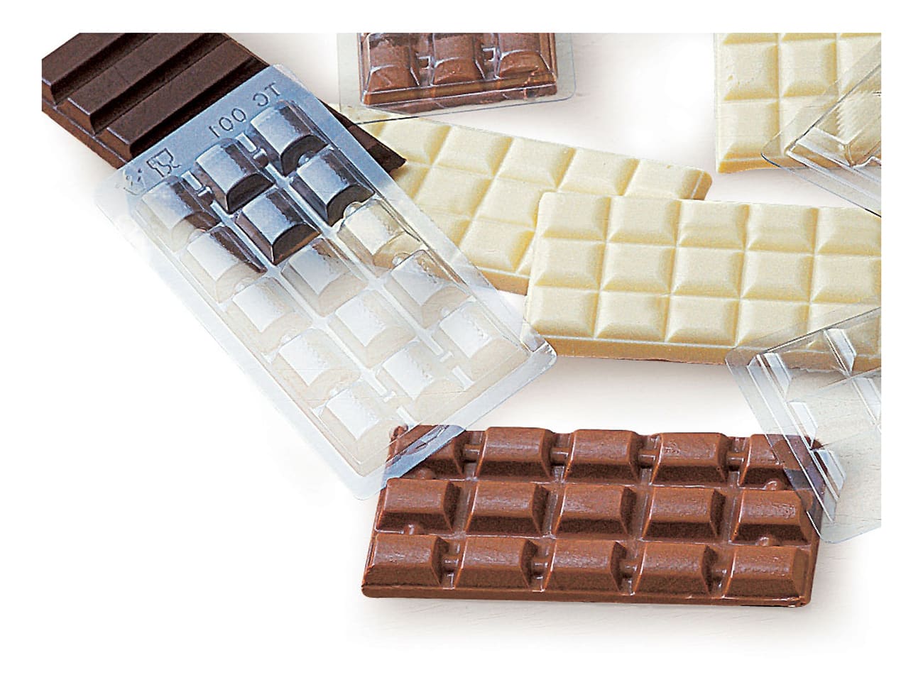 Moule pour tablette de chocolat (x 5) - forme rectangle - Mallard Ferrière