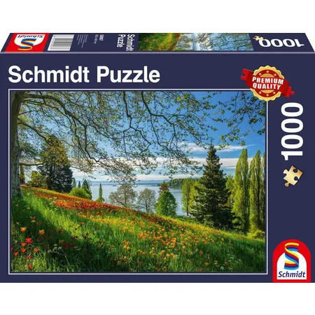 Schmidt Spiele Puzzle - Frühlingsallee zur Tulpenblüte, Insel Mainau, 1000 Teile