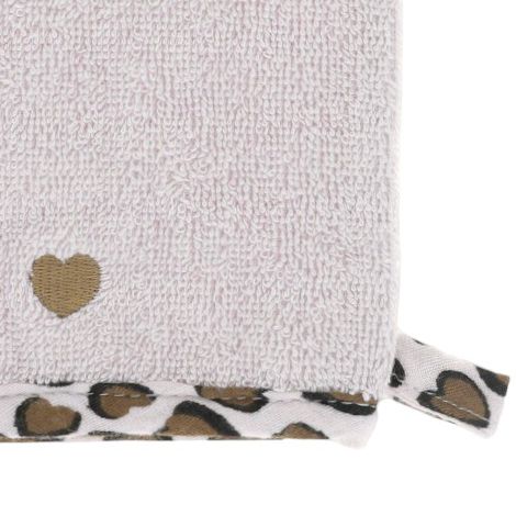 Gant de toilette éponge écru léopard - Chaton Amande