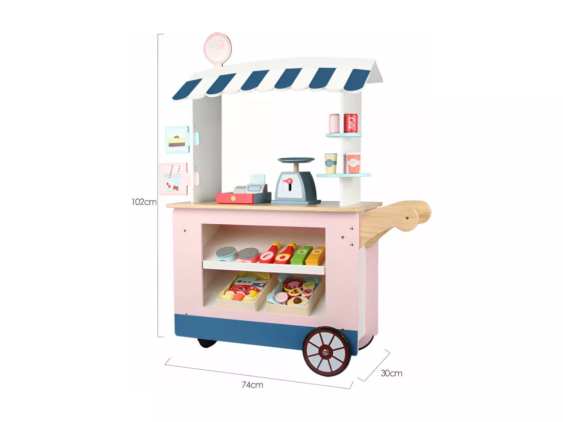 Jeu Stand de Supermarché pour Enfants Goiaba À partir de 3 ans Bois Multicolore 102x74x30