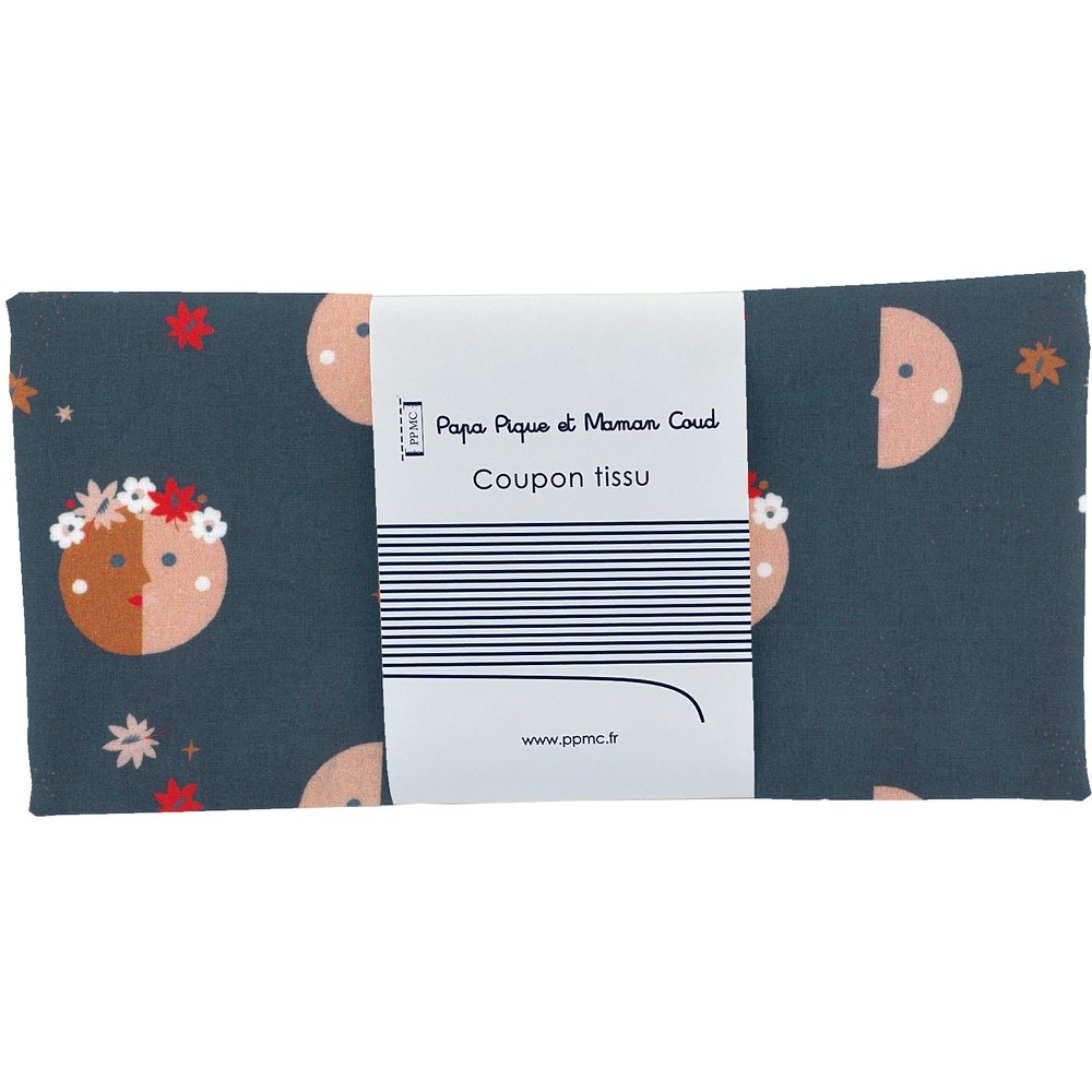 Coupon Tissu 50 Cm Ex2250 Lunes Fleuries