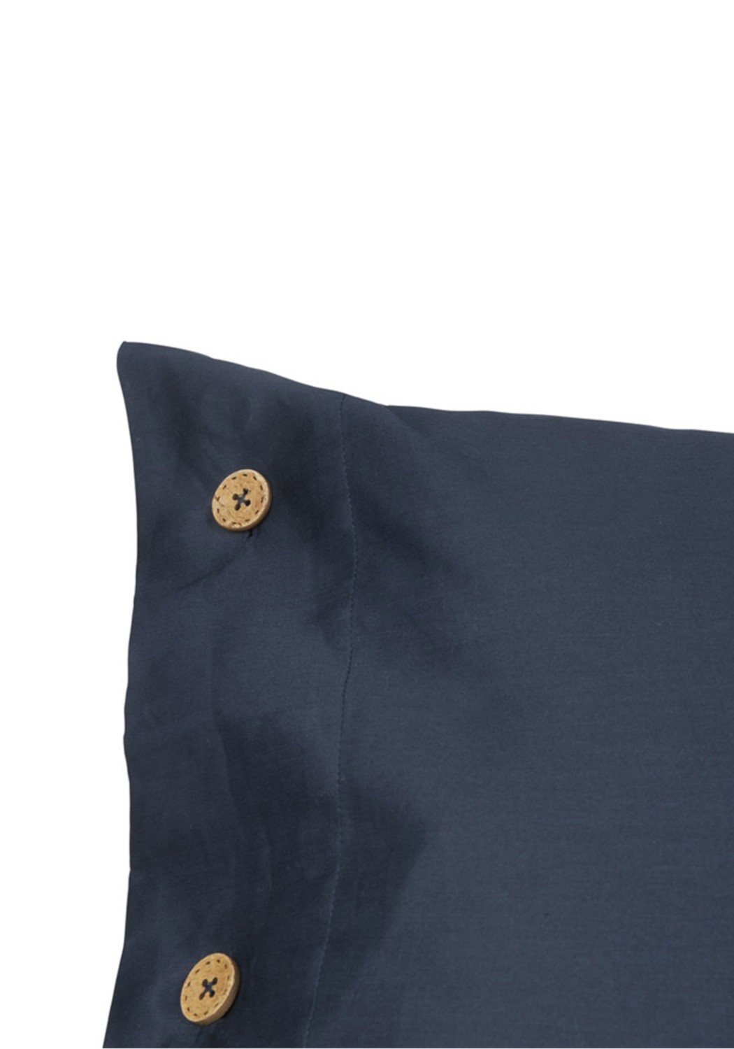 Storyfabrics Kissenbezug mit Kokosknöpfen Satin Navy
