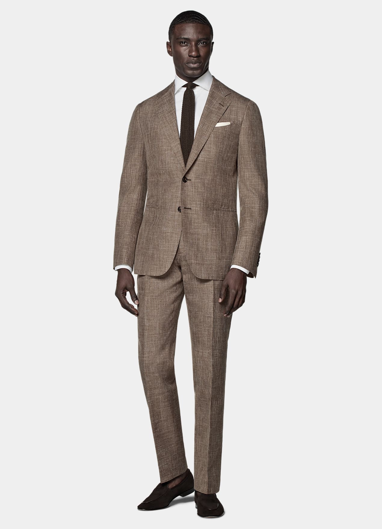 Costume Havana coupe Tailored marron moyen
