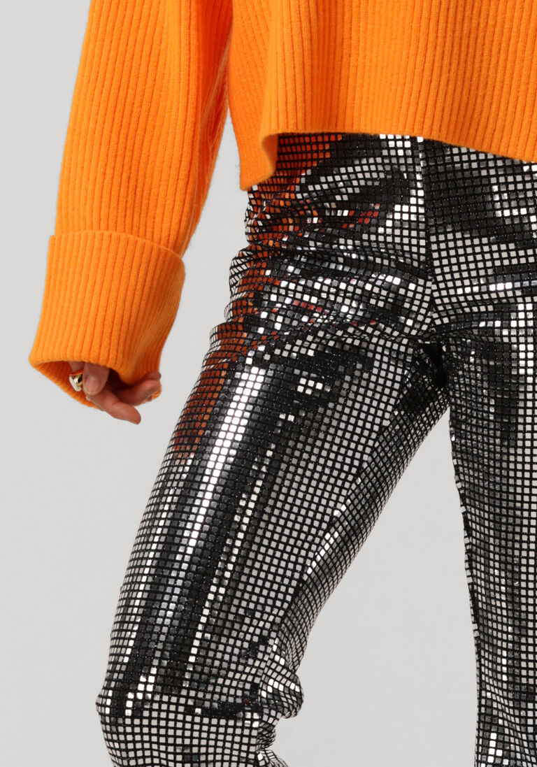 CO\\'COUTURE zilveren co'couture flared broek mirror flare pant
