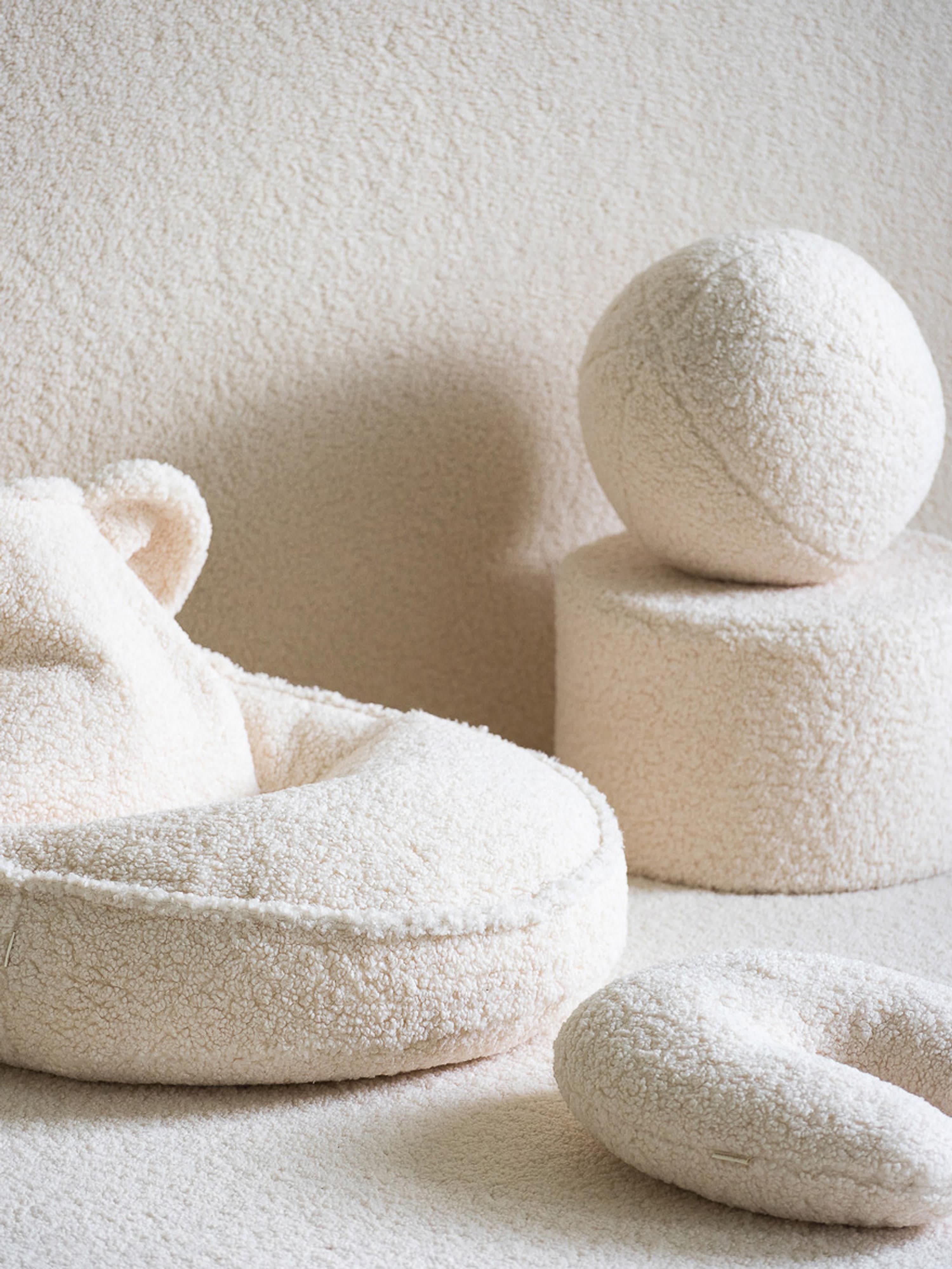 Kinderen teddy poef Sugar, Ø 40 cm