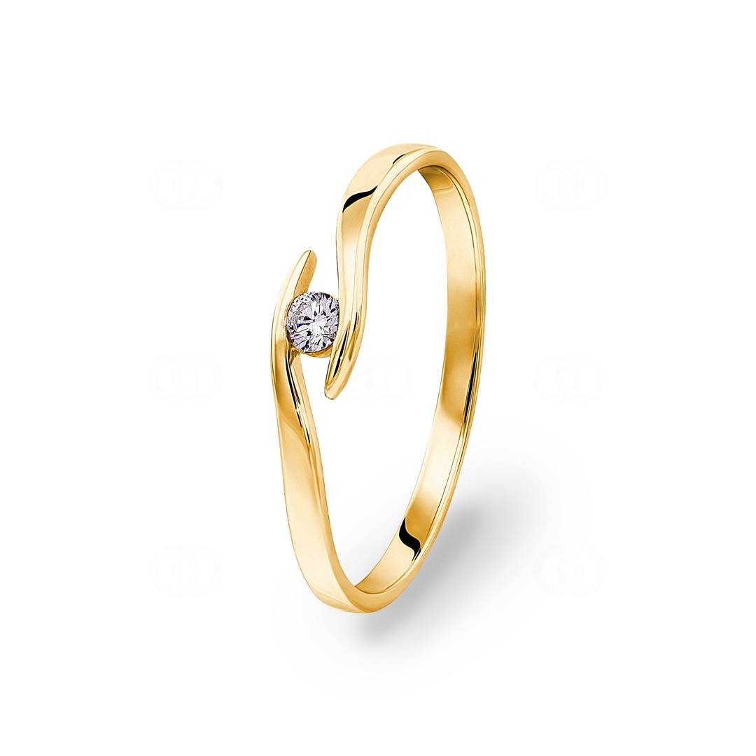 0.05 Karat Diamant Spannring 750/18 K Gelbgold