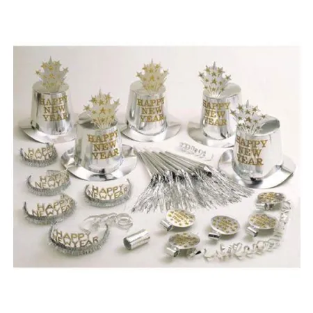 Widmann Party Kit Happy New Year Silber für 10 Personen
