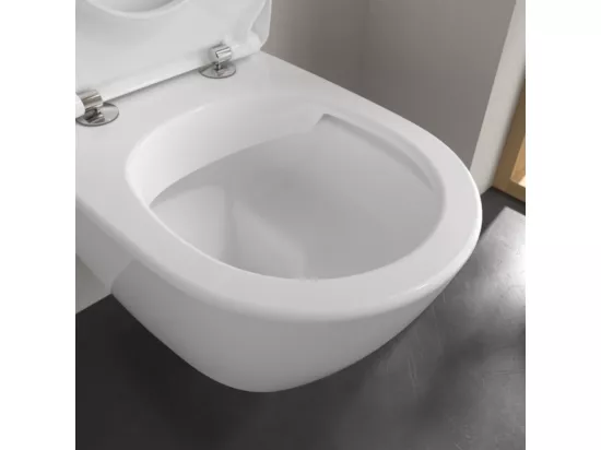 Pack WC sans bride VILLEROY ET BOCH Subway 2.0 avec abattant frein de chute + bâti Viconnect PRO + plaque noir mat