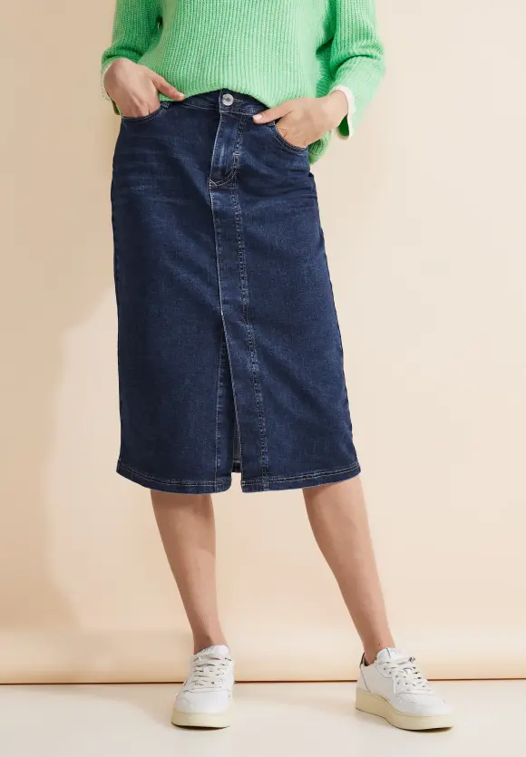 Midi Jeansrock - soft indigo washed