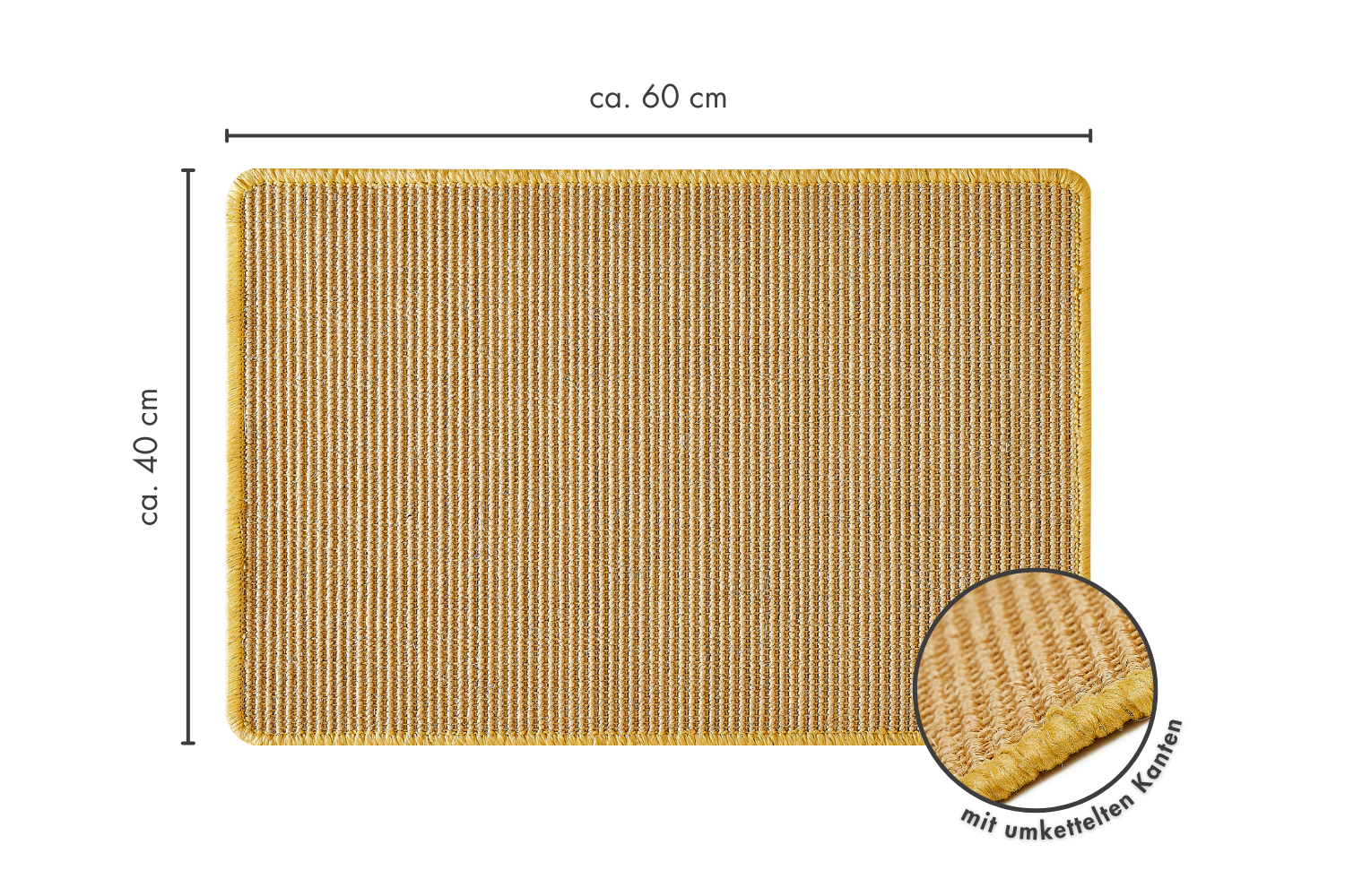 Sisal krabmat 40 x 60 cm in naturel