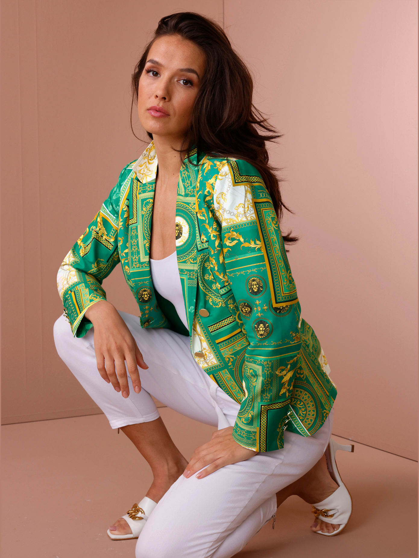 Blazer en soie et coton mélange de soie de qualité