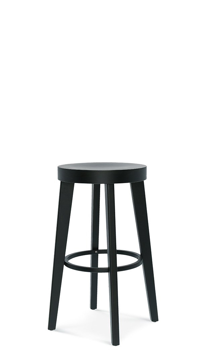 Houten barkruk Fico zwart gebeitst - 75 cm