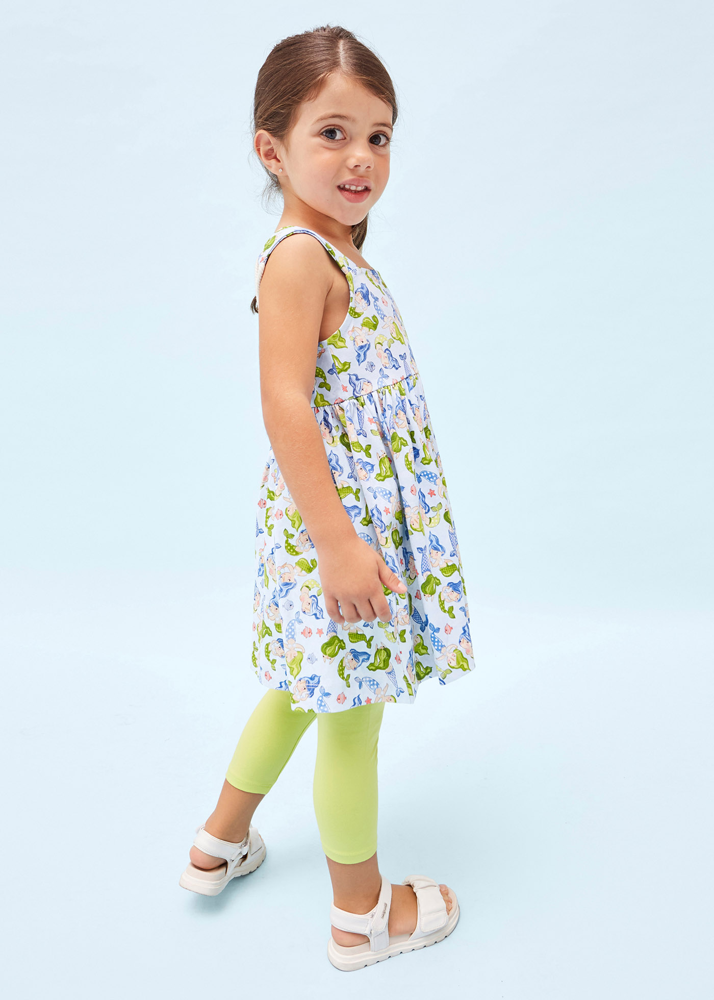 Leggings piratas de algodão sustentável para meninas