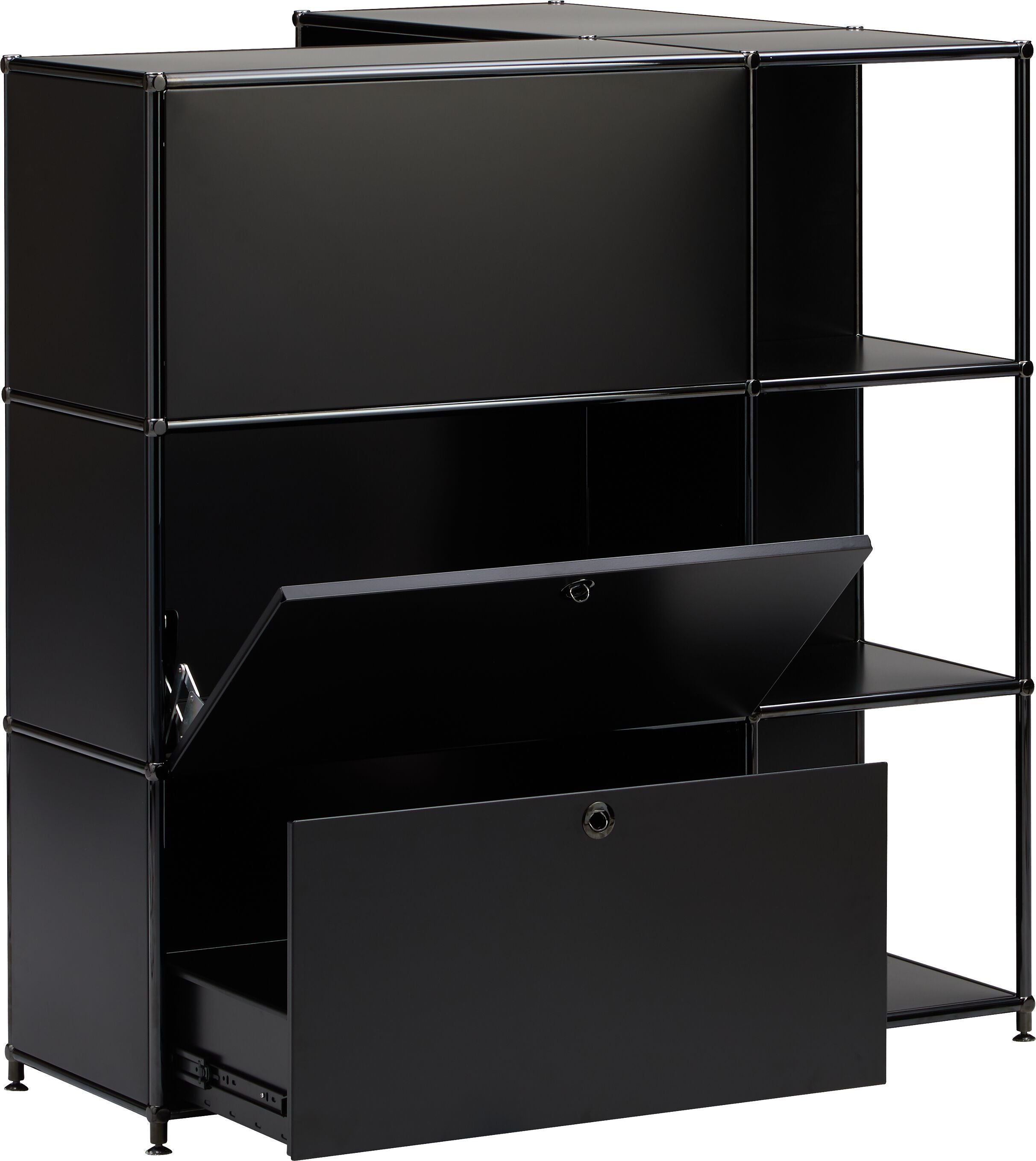 FLEXCUBE Eckkombination - Schwarz / B: 115.0 cm x T: 115.0 cm x H: 118.0 cm