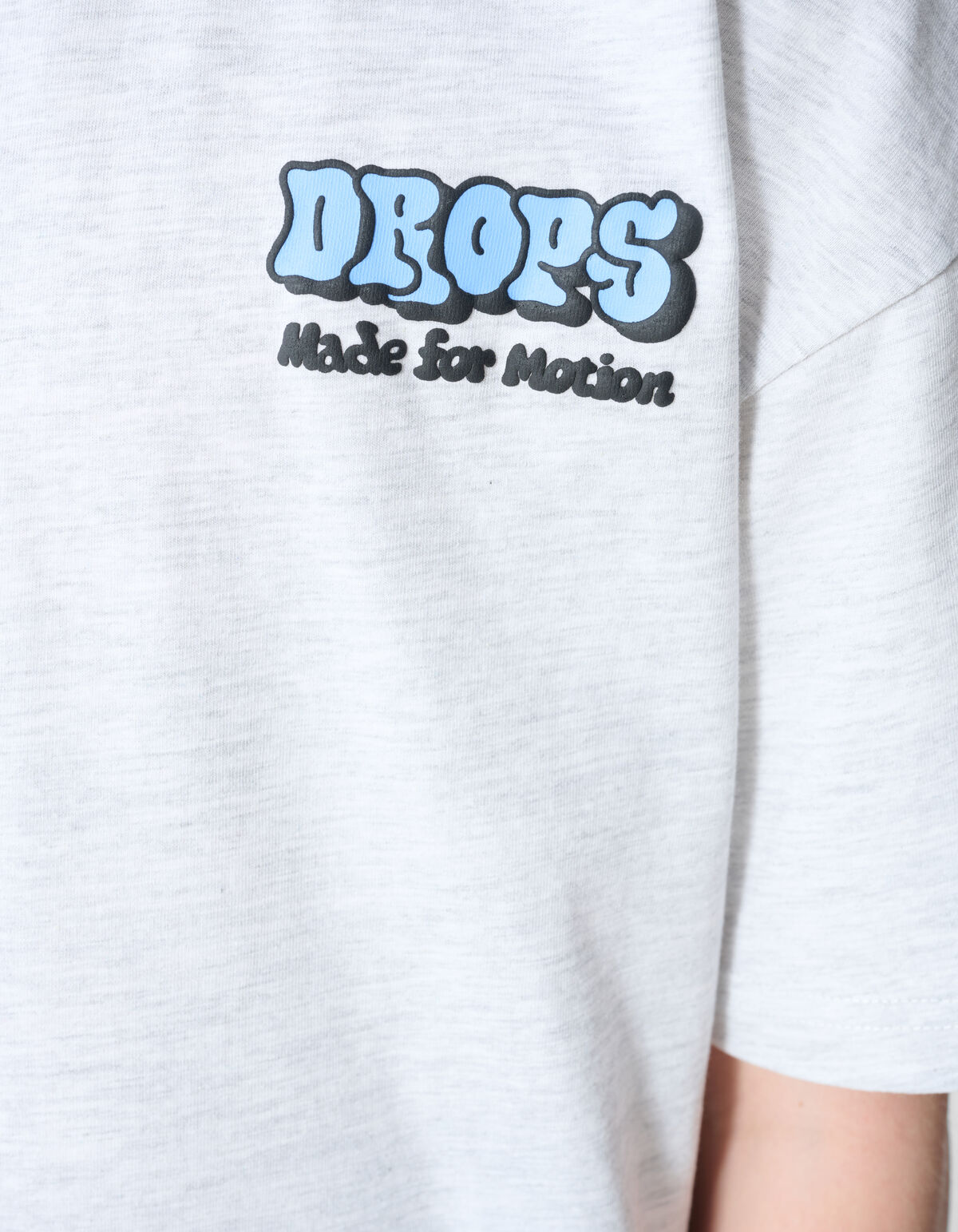 Drops Artwork T-shirt Lichtgrijs