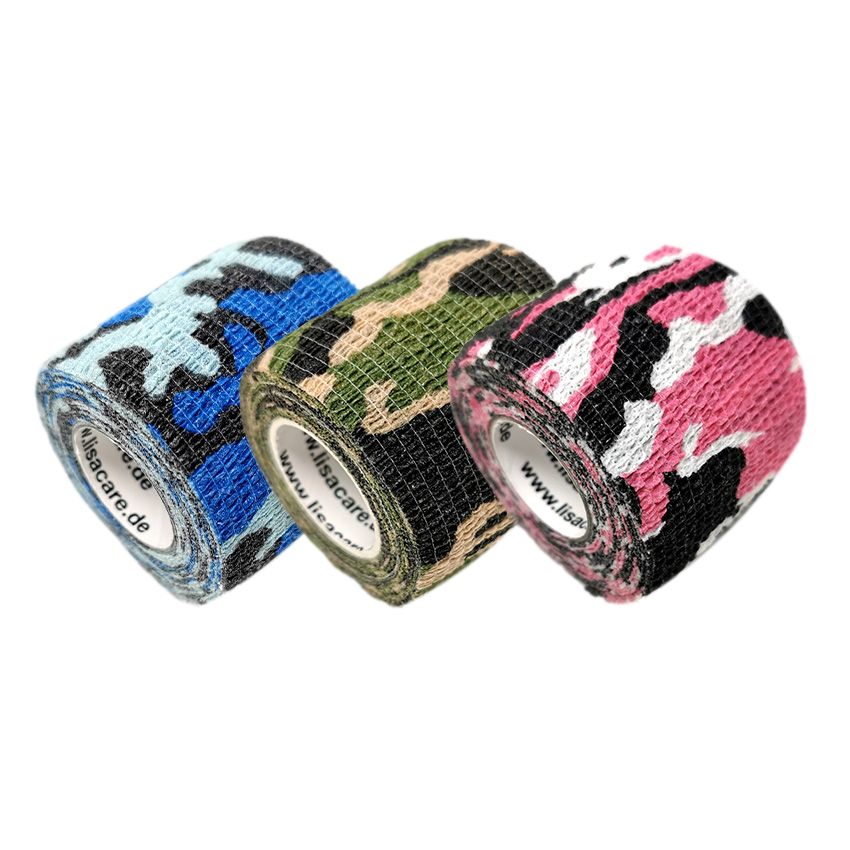 LisaCare selbsthaftende Fingerpflaster 5cmx4,5m - Camouflage-Mix