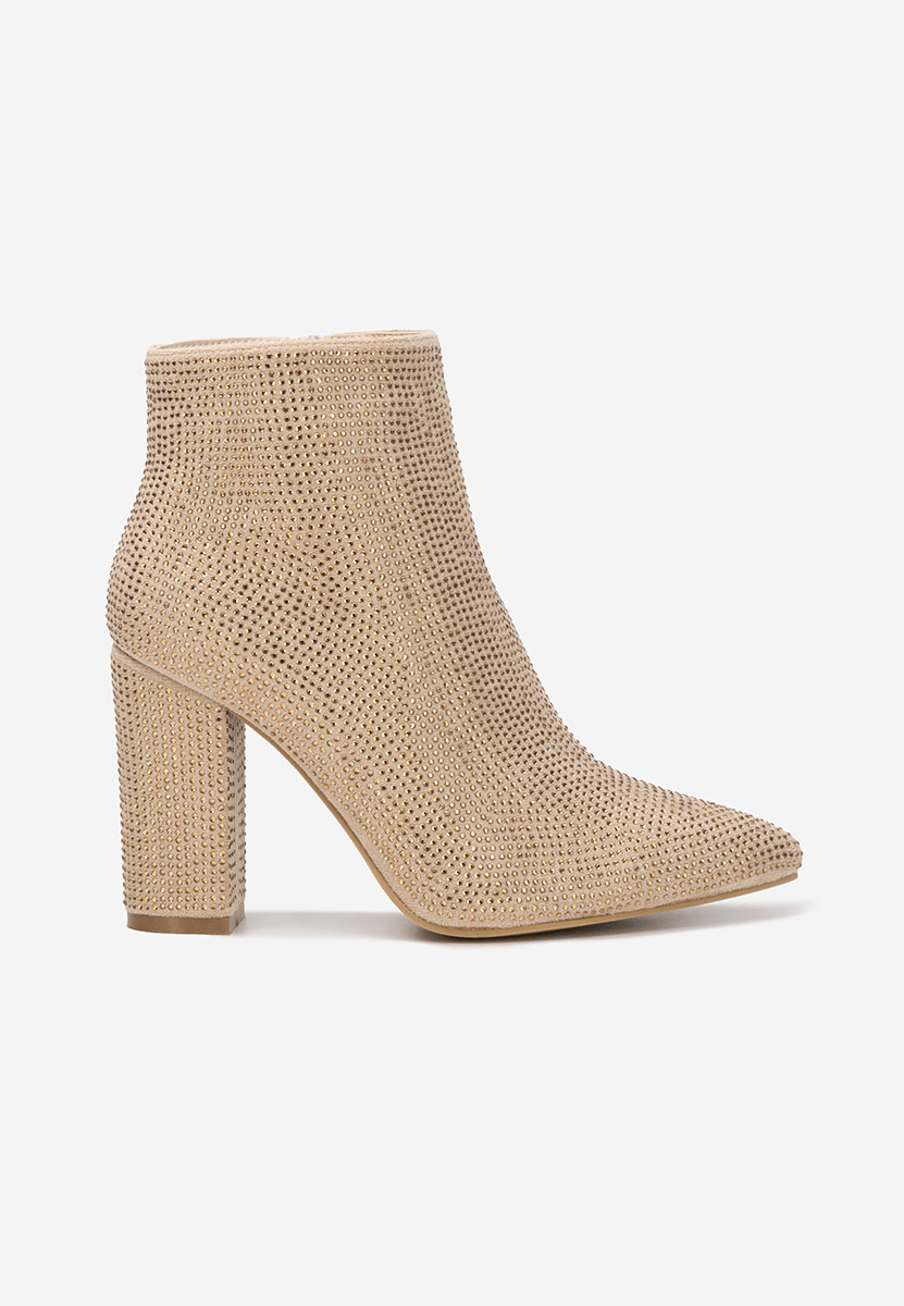Bottines à gros talon dorées Glira
