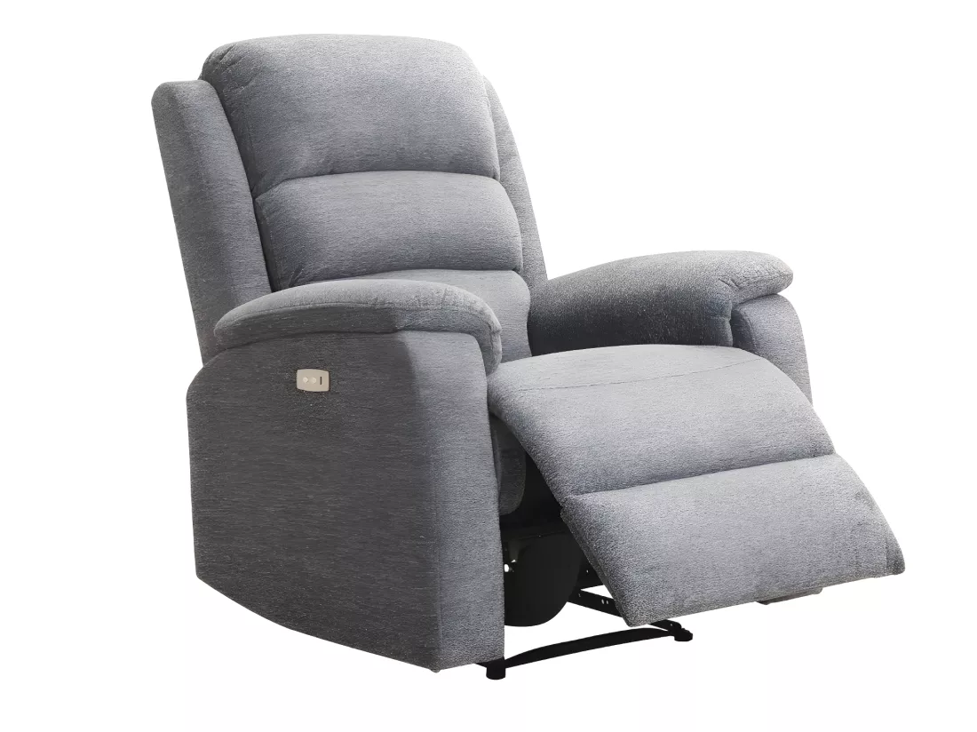 Canapé 3 places et fauteuil relax électrique en tissu anthracite NEVERS