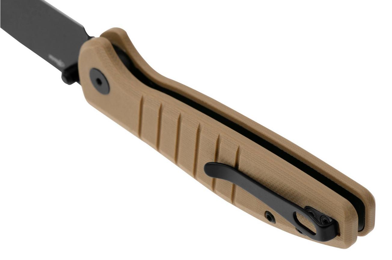 Bestechman Goodboy Jr BMK10F PVD D2, Khaki G10 zakmes, Keanu design