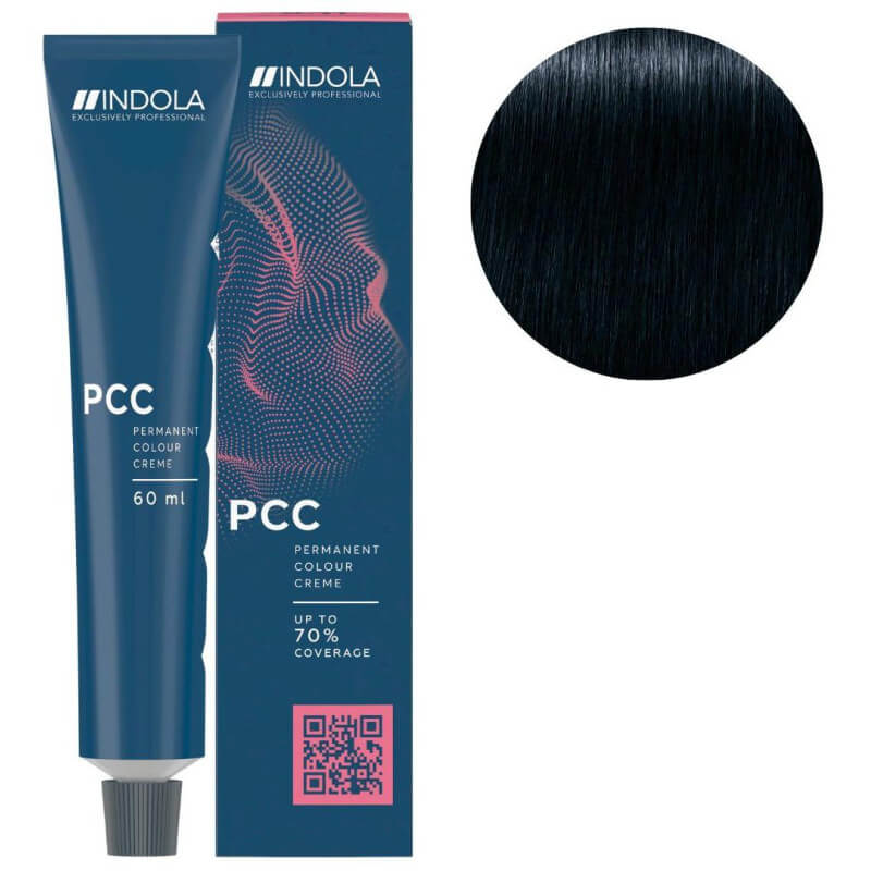 Coloration PCC Cool & Neutral 1.1 noir cendré Indola 60ML