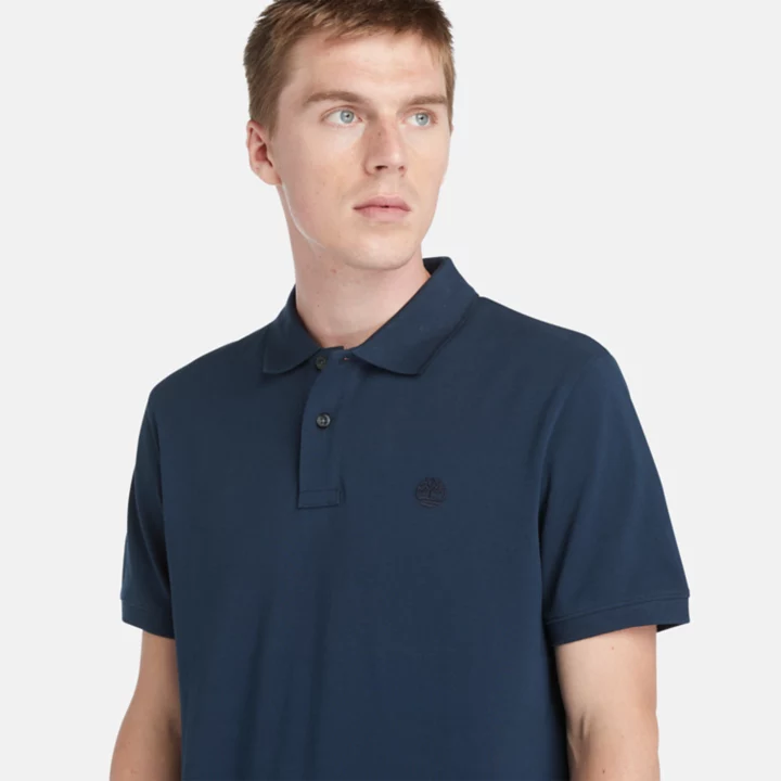 Camisa polo Millers River Pique masculina na cor azul marinho.