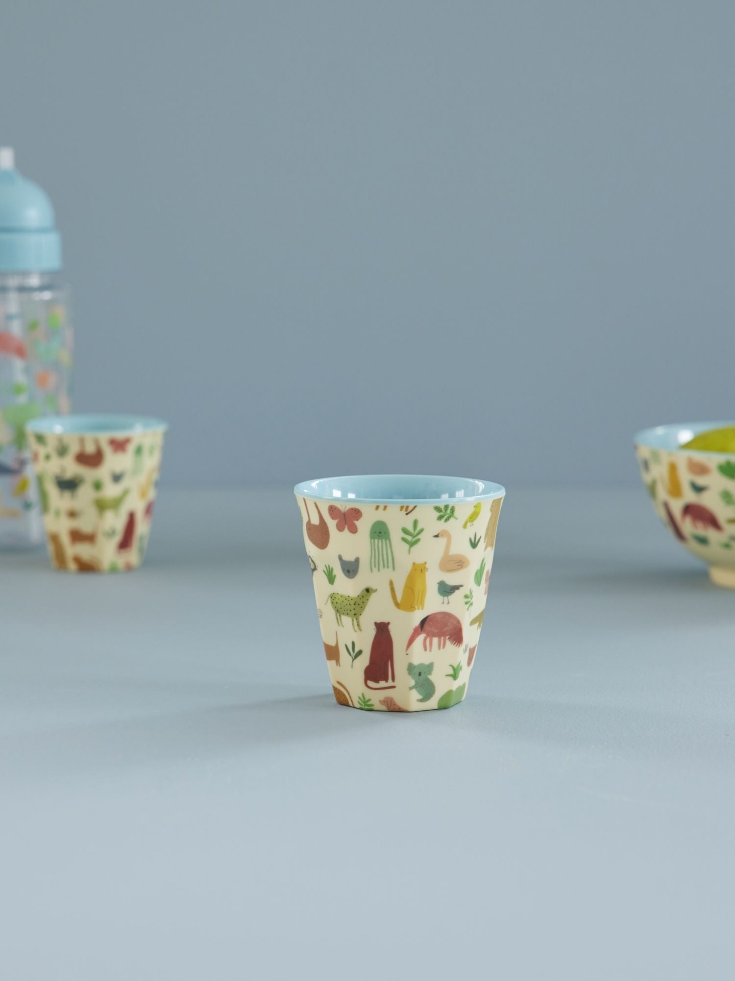 Rice Beker Middelgroot - Blauw - Sweet Jungle Print