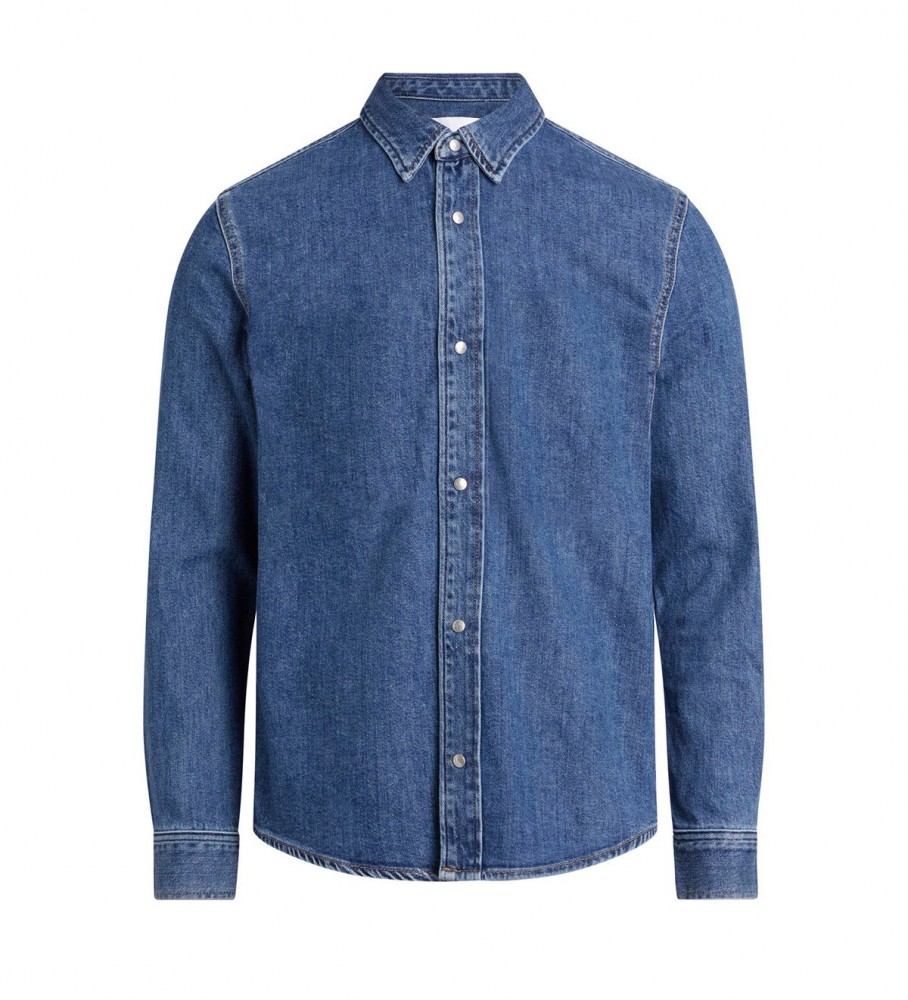 Camisa jeans slim azul da Calvin Klein