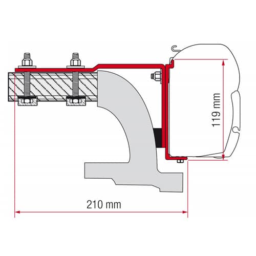Adaptateur store Fiamma F43 F45 F70 MERCEDES Vito