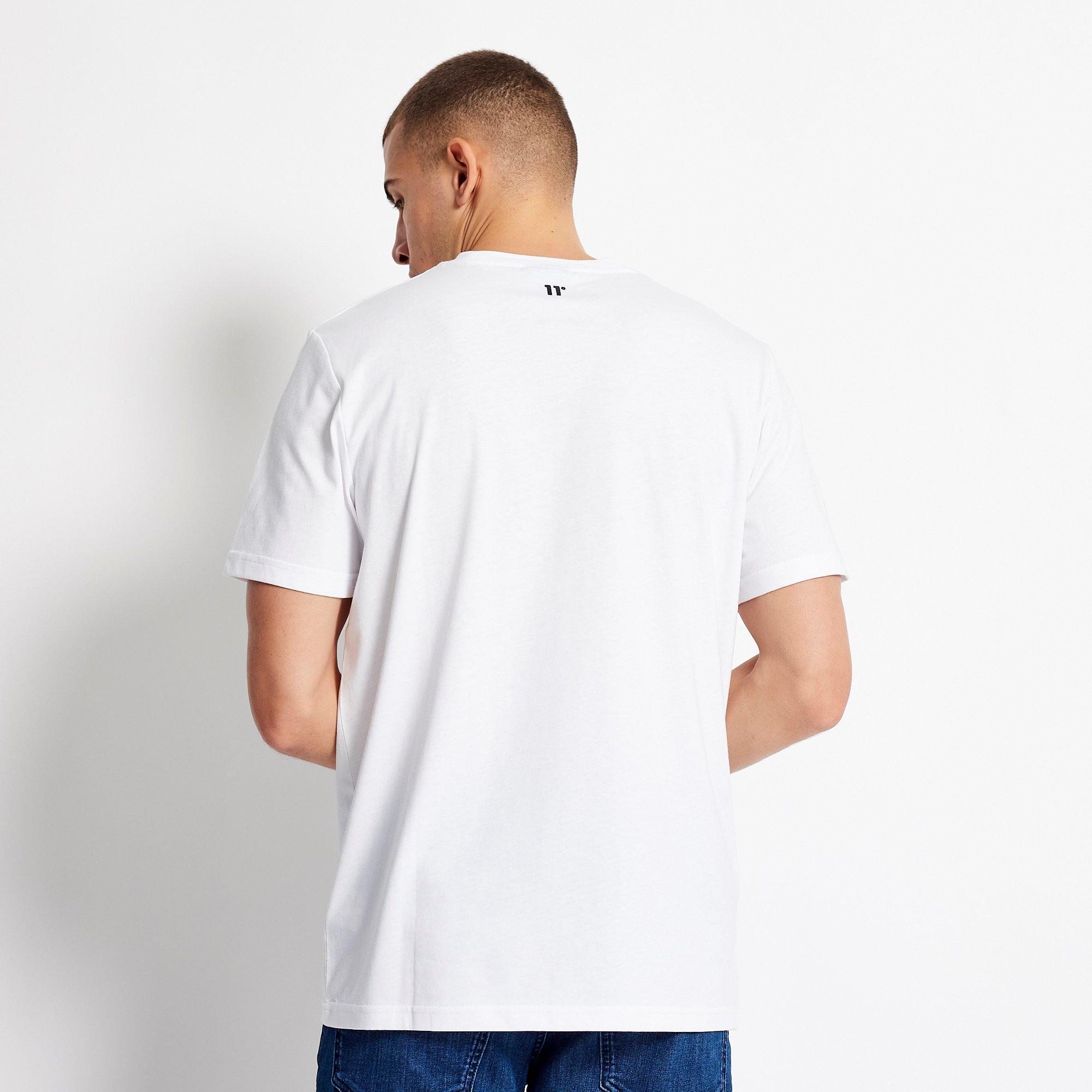 11 Degrees 11D Crest Graphic T Shirt White