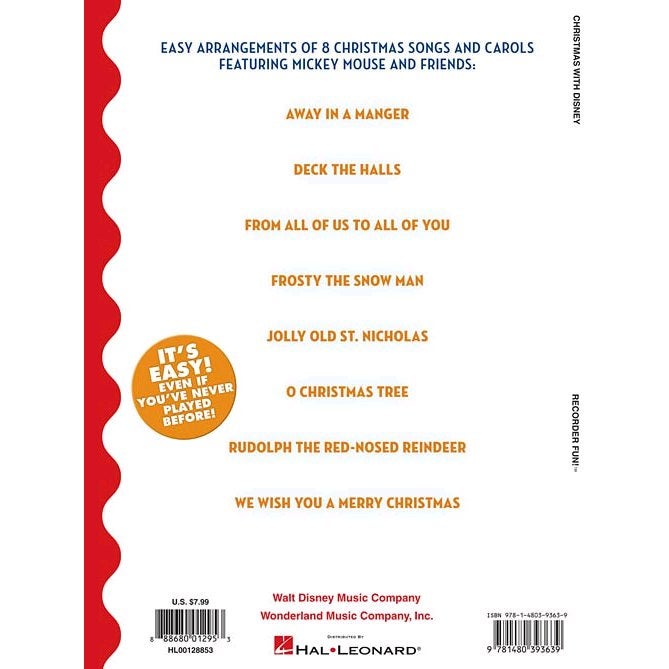 Hal Leonard - Christmas With Disney voor blokfluit