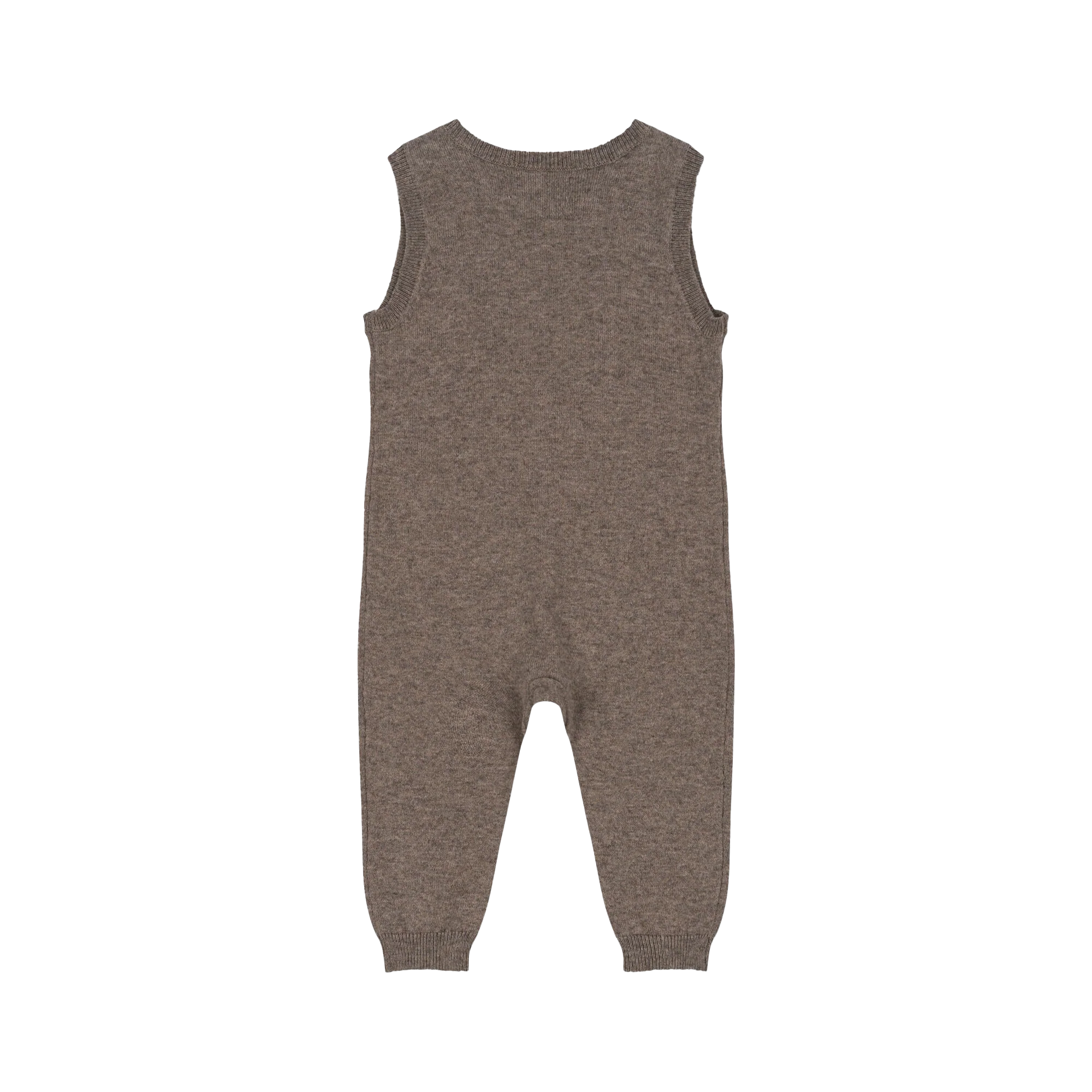 NUBI - Combinaison droite col rond en coton bio et laine mélangé | Marron