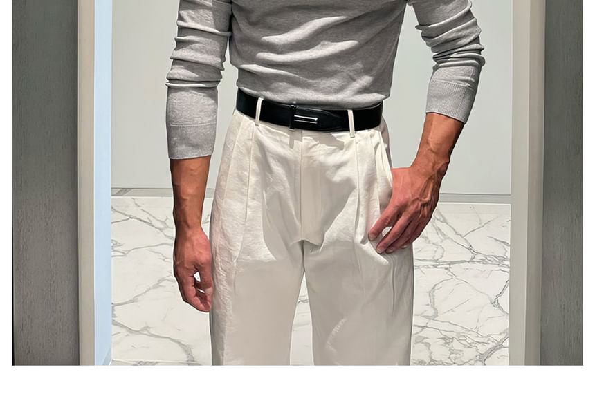 mopagrati - Effen gebreide top met lange mouwen en mockneck