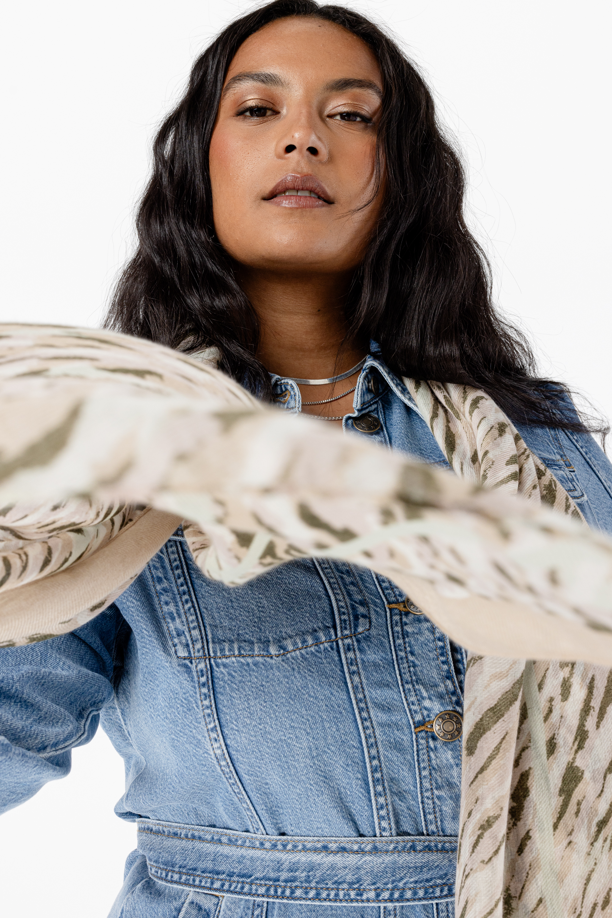 Sjaal met print Multi Mint