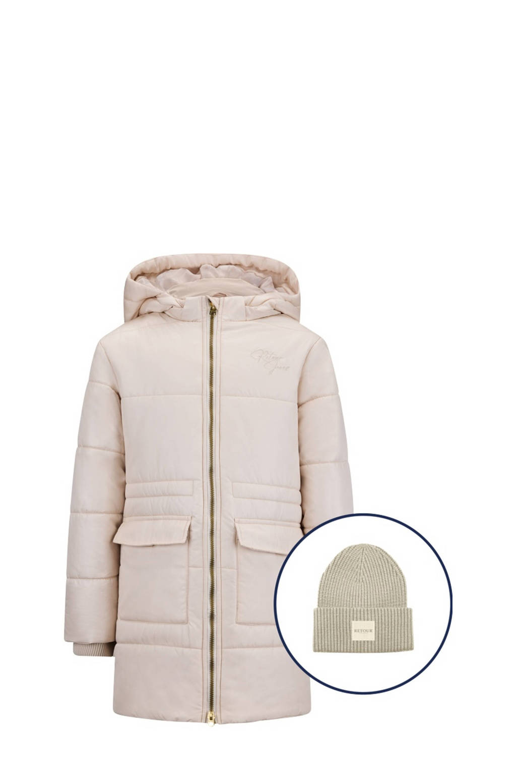 Retour Jeans gewatteerde winterjas Romy ecru