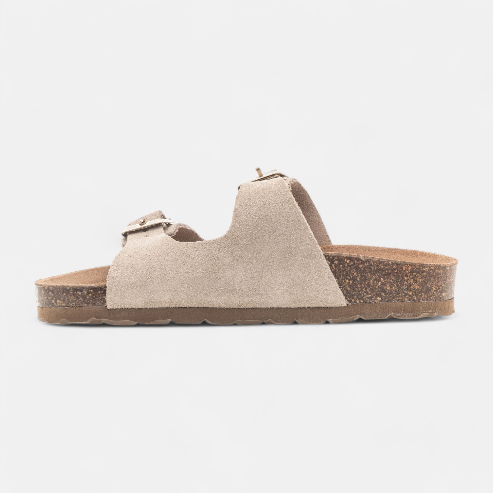 Mules semelle liège Fille en cuir beige