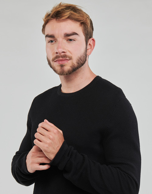 Only & Sons  - ONSPANTER REG 12 STRUC CREW KNIT NOOSKNIT NOOS - Noir
