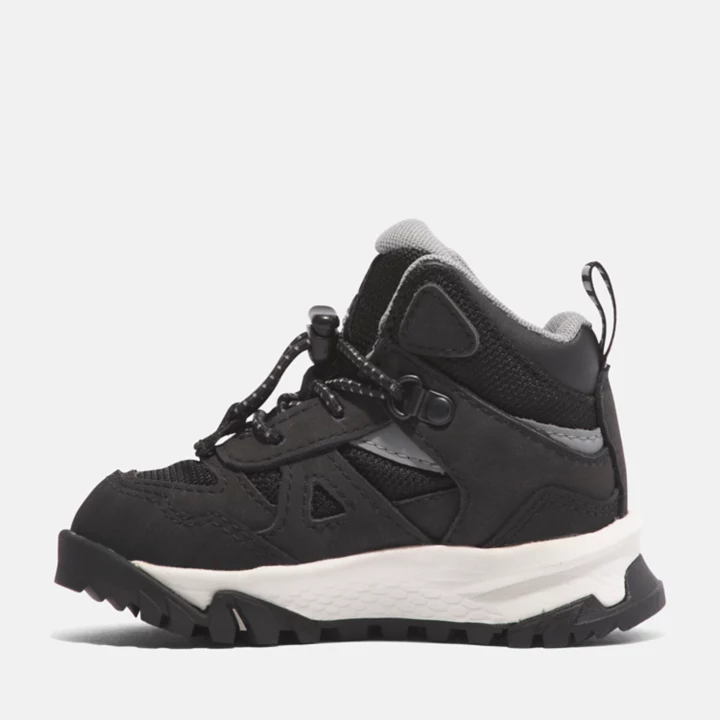 Bota de caminhada impermeável Lincoln Peak para crianças pequenas, na cor preta.