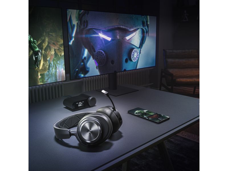 Steel Series Headset Arctis Nova Pro Schwarz Kopfhörer mit Hi-Res-Treibern und Sonar-Software