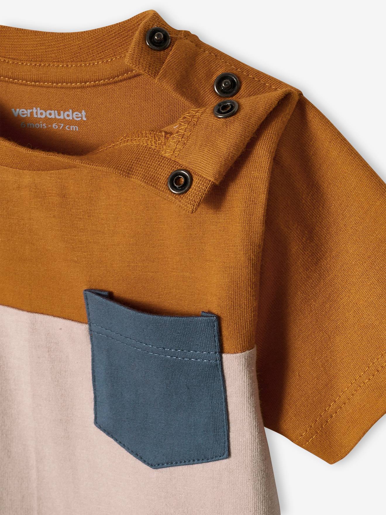 Camiseta de manga curta em tons pastel para bebê