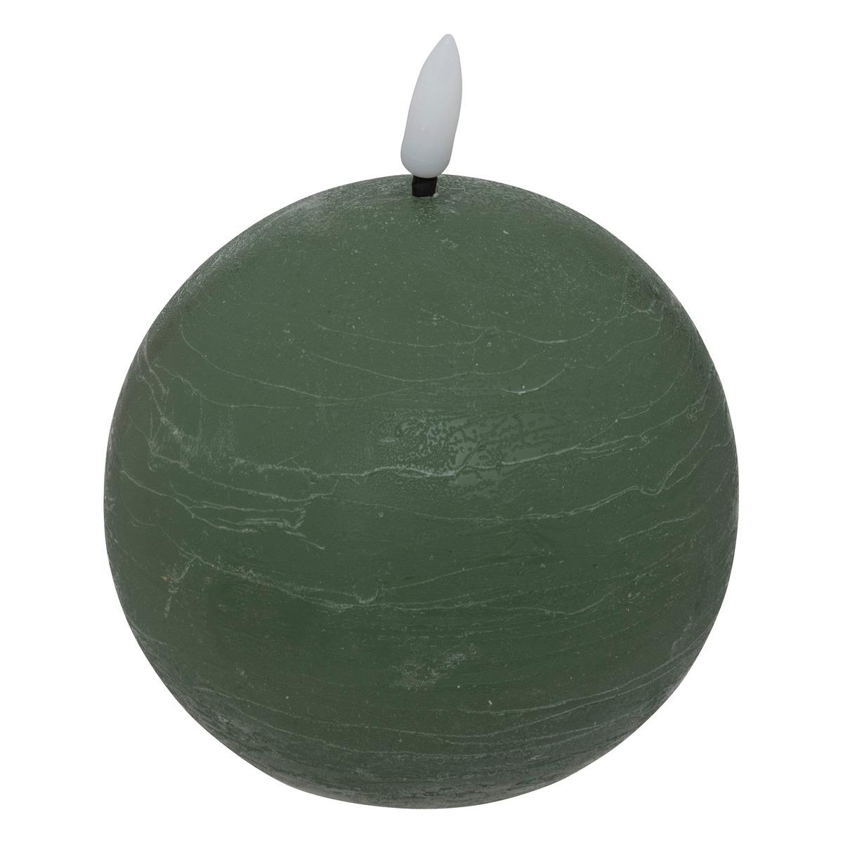BOUGIE BOULE LED MOLIA VERT D.10CM