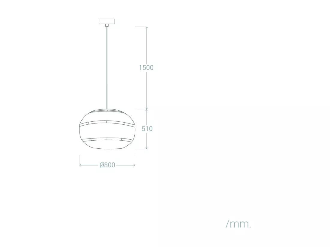 Suspension Rotin pour Extérieure Oblate Bulang Ø800 mm ILUZZIA