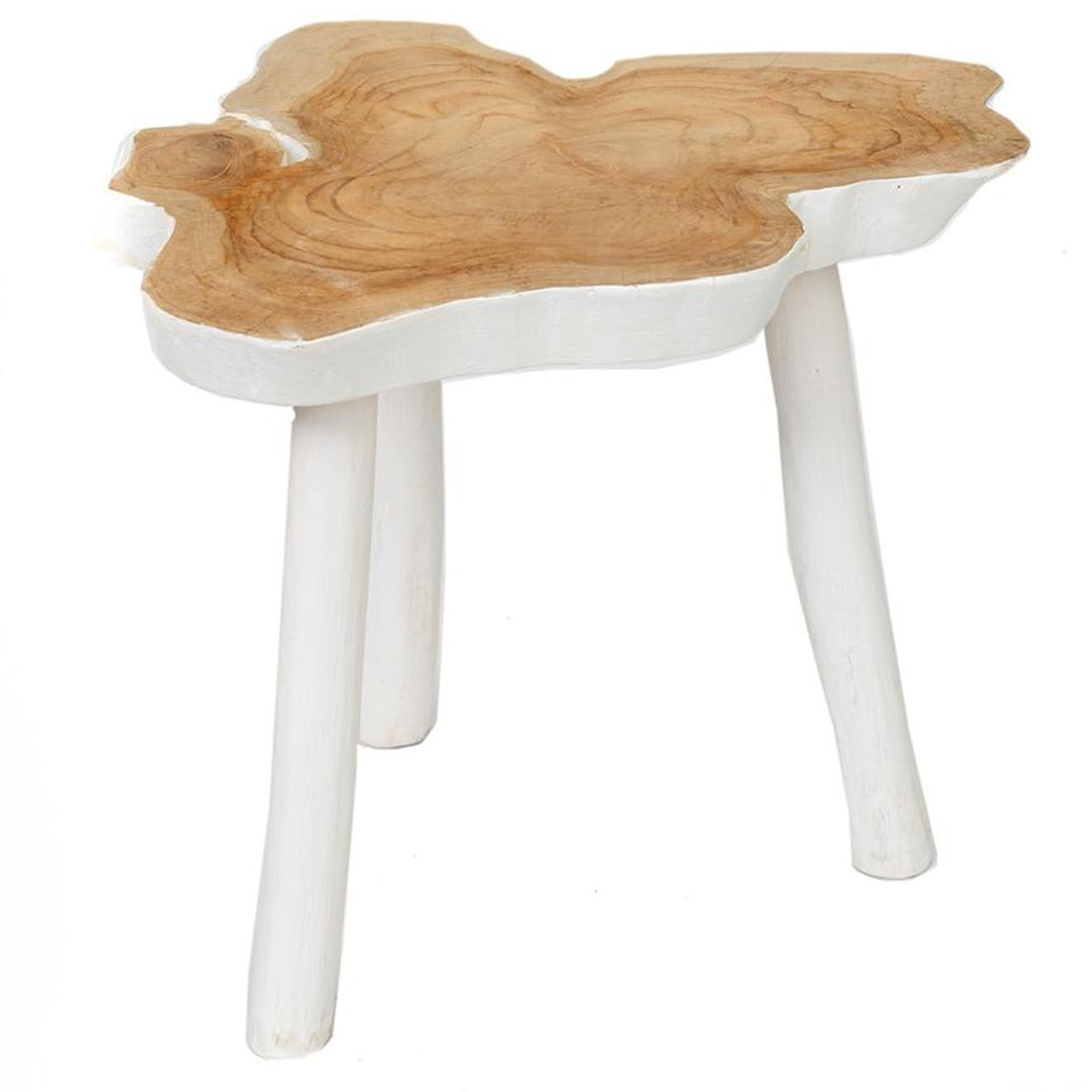 Bazar Bizar Table d'appoint Organic beige/blanc - 45x45x40 cm