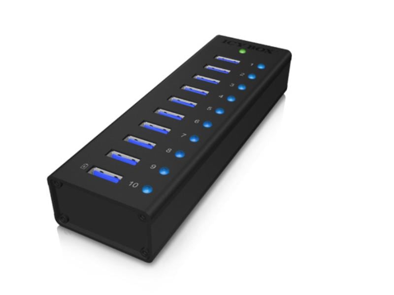 ICY BOX USB-Hub IB-AC6110 10 Port-USB-3.0-Hub