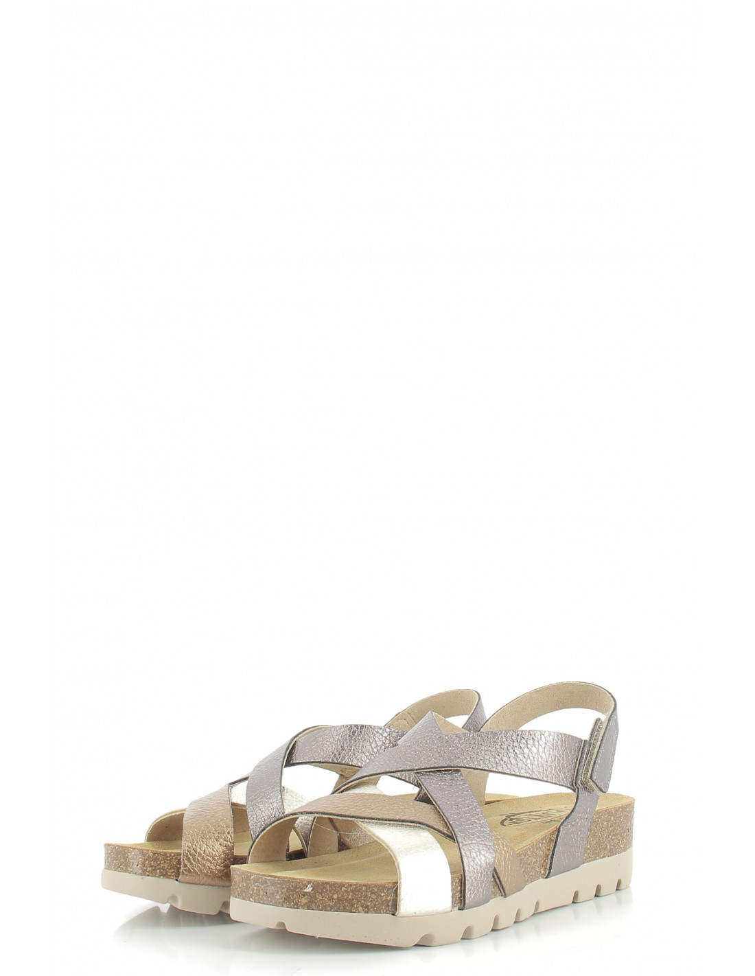 plakton Sandales femme Calypsso cuir gris